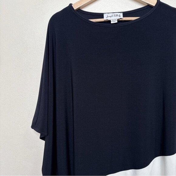 Joseph Ribkoff Womens S/M Two Tone Asymmetrical Loose Top - Picture 6 of 12